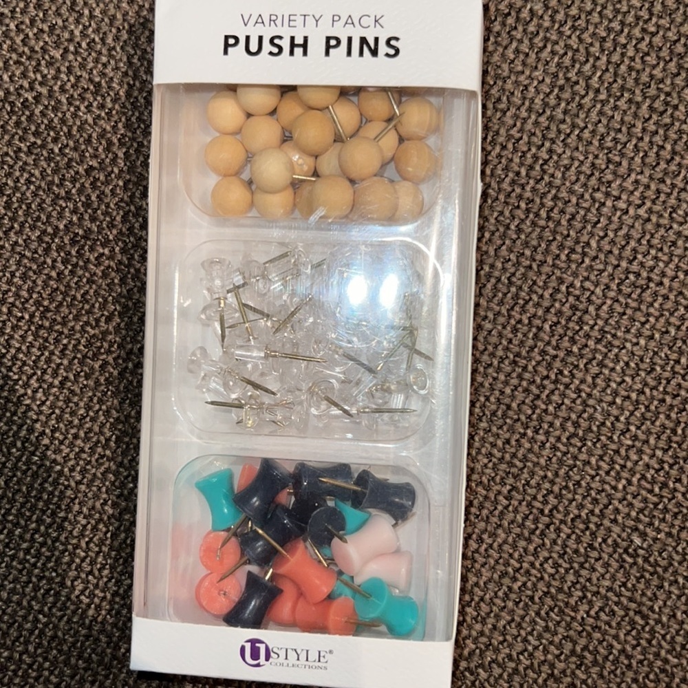 Variety Pack Push Pins Ustyle Collection 80 piece office supply package supplies - Picture 2 of 4